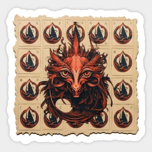 Red Dragon Blotter Sticker